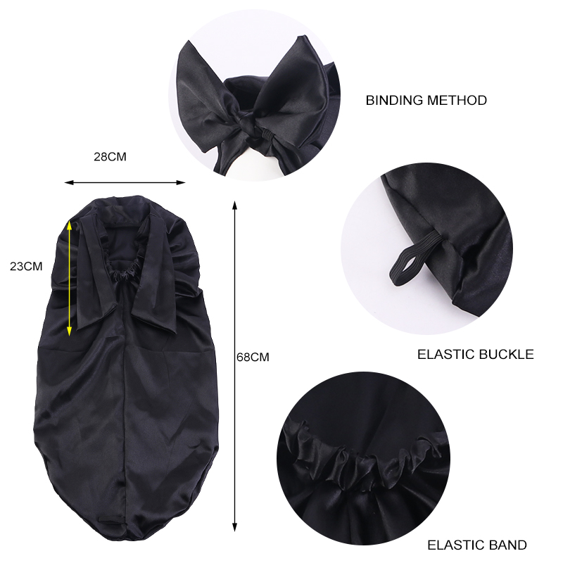 Bonnet de nuit en Satin pour femmes, Turban en soie, Invisible, plat, réglable, avec nœud, coiffant, pour la nuit