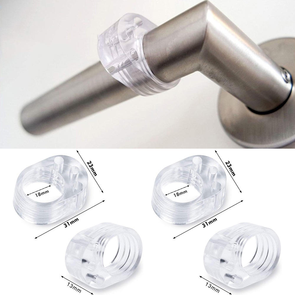 1pc PU Waterable Transparent Door Handle Bumpers Safety Shock Absorber Door Stoppers Wall Protection Security: 4pcs