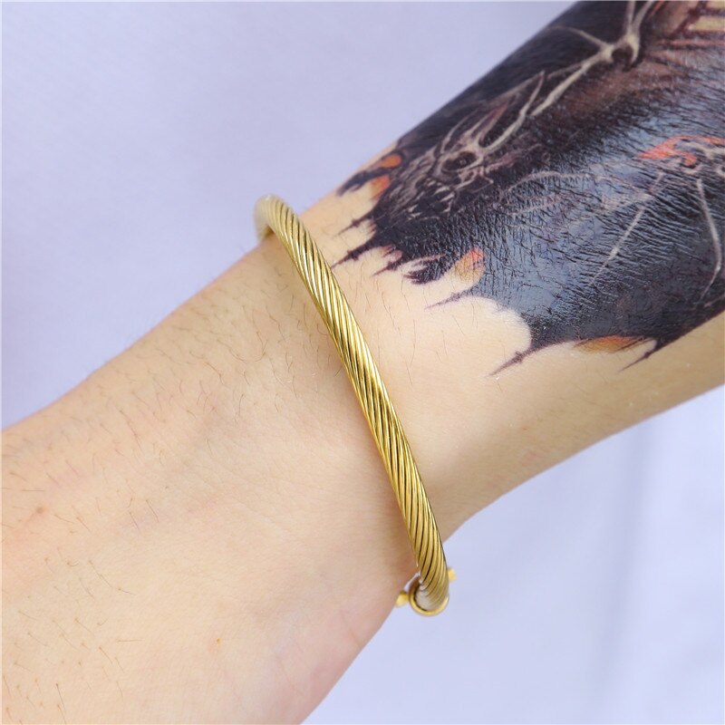 Brand Mens Opening Bracelet Stainless Steel Bracelet Hip Hop Jewelry Bracelets In Bulk