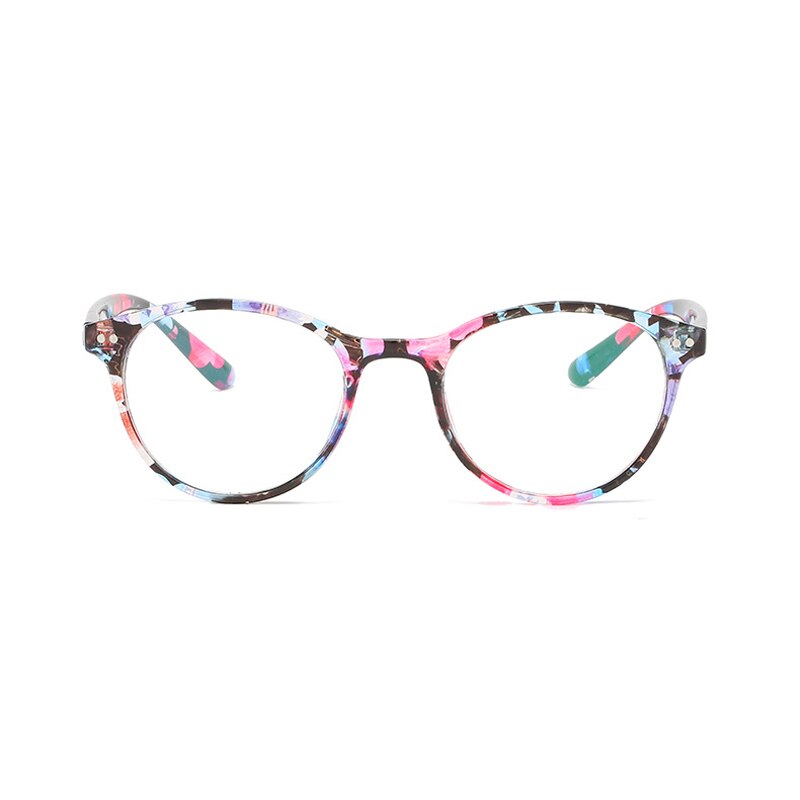Elbru Women Retro Vintage Round Finished Myopia Glasses for Ladies Nearsighted Eyewear Myopia Eyeglasses 0 Degree -1.0 to -6.0