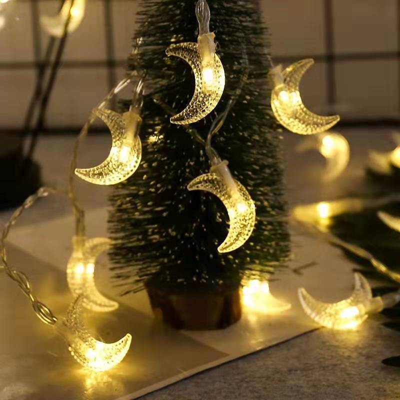 Guirnalda de luces LED con forma de luna para decoración, hadas para guirnalda de árbol de Navidad, boda, , Año , 1,5 M/3M/6M