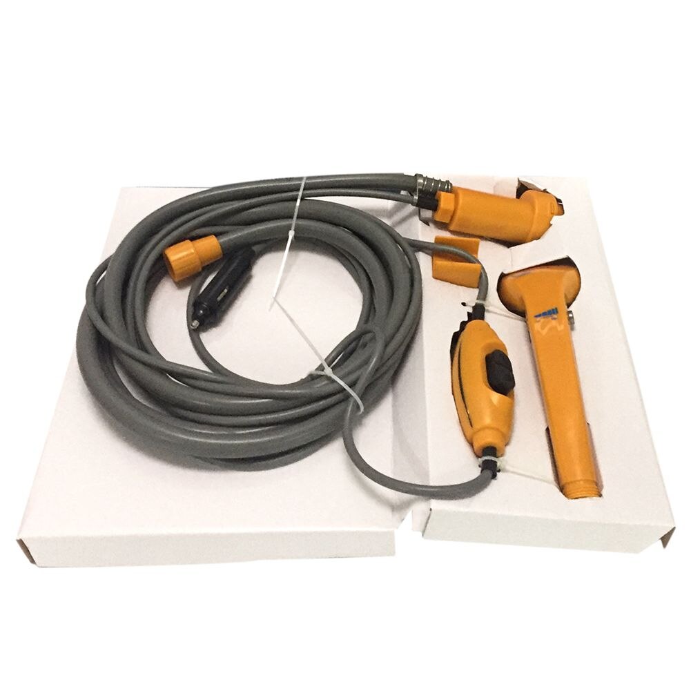 Elektrisk udendørs bærbar vandpumpe bruser med slange brusehoved rejse camping