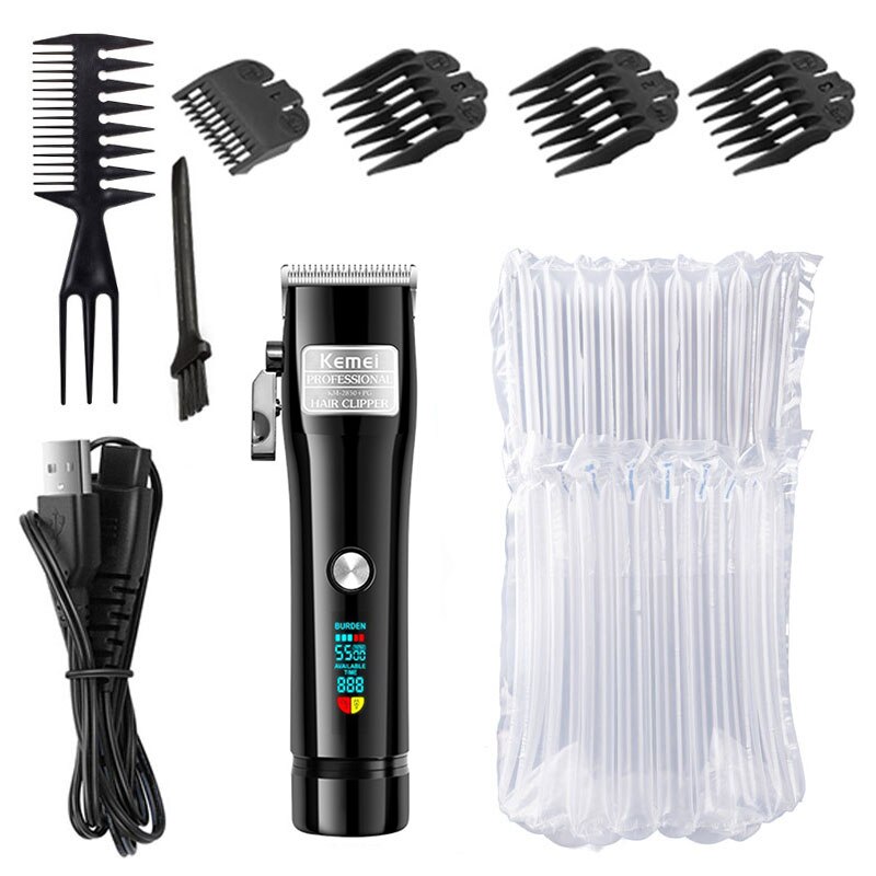 Original LCD display hairdressing cordless hair clipper pro li hair trimmer electric tapering haircut machine: with box