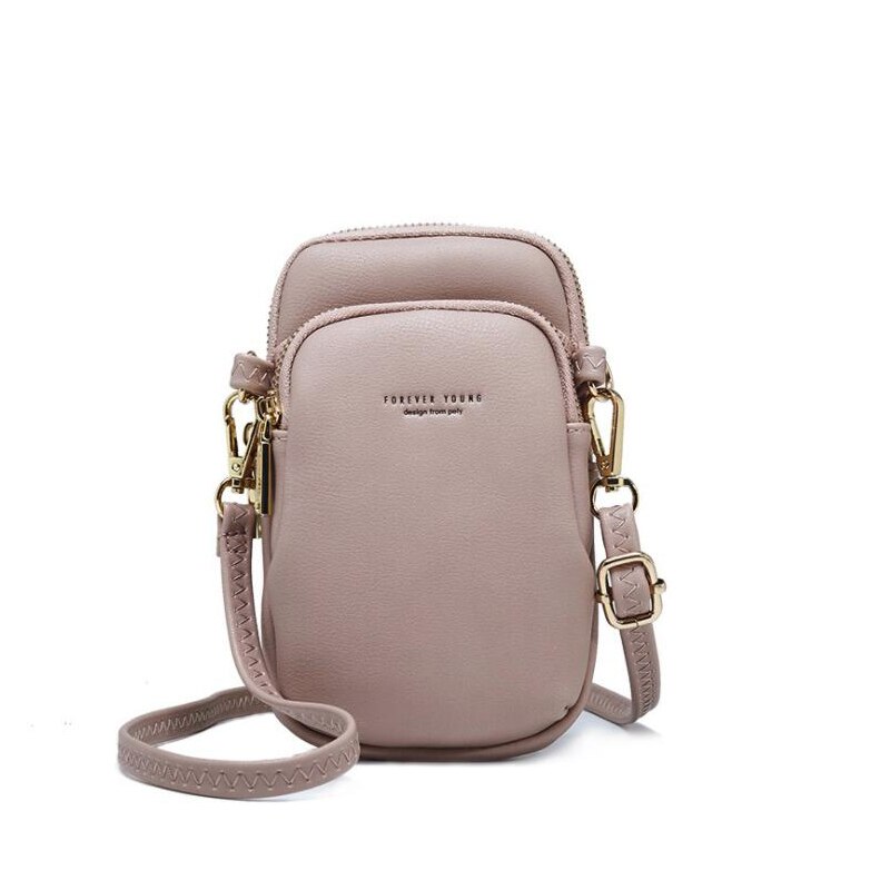 Tinkin casual kvinnor axelväska liten crossbody väska för flickor sommar crossbody mobiltelefon axelväska: Rosa