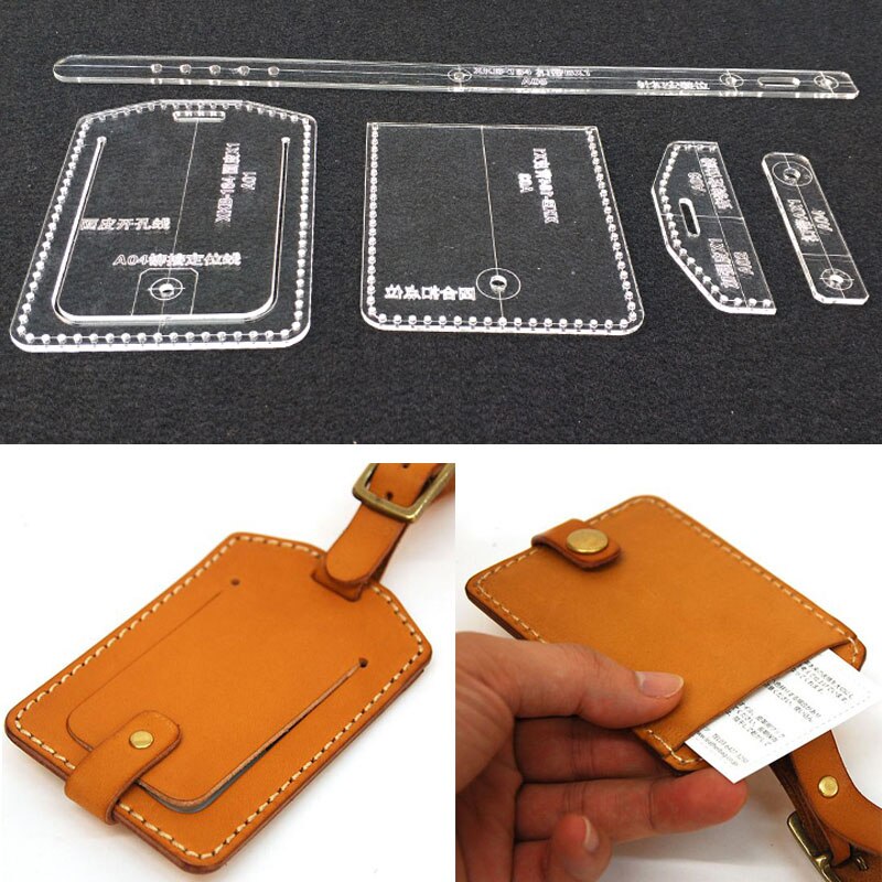 Acrylic Stencil DIY pattern plate type card package label plate manual leather sewing template 7.5x11x0.5cm