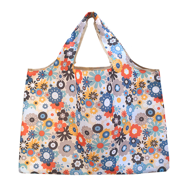 Pocket Tote Women Bag Eco-Friendly Folding Shopping Bag Reusable Portable Shoulder Handbag for Travel Supermarket: Burgundy