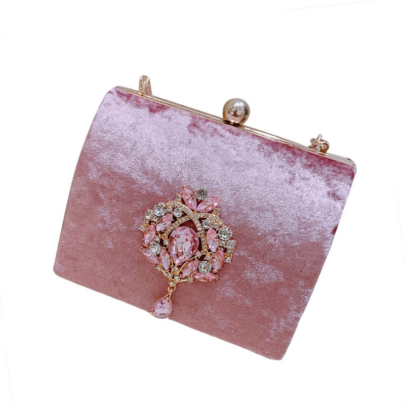 Velvet Retro Square Women evening Bag -Shoulder Bag Shoulder Bag Banquit Wedding party prom bag