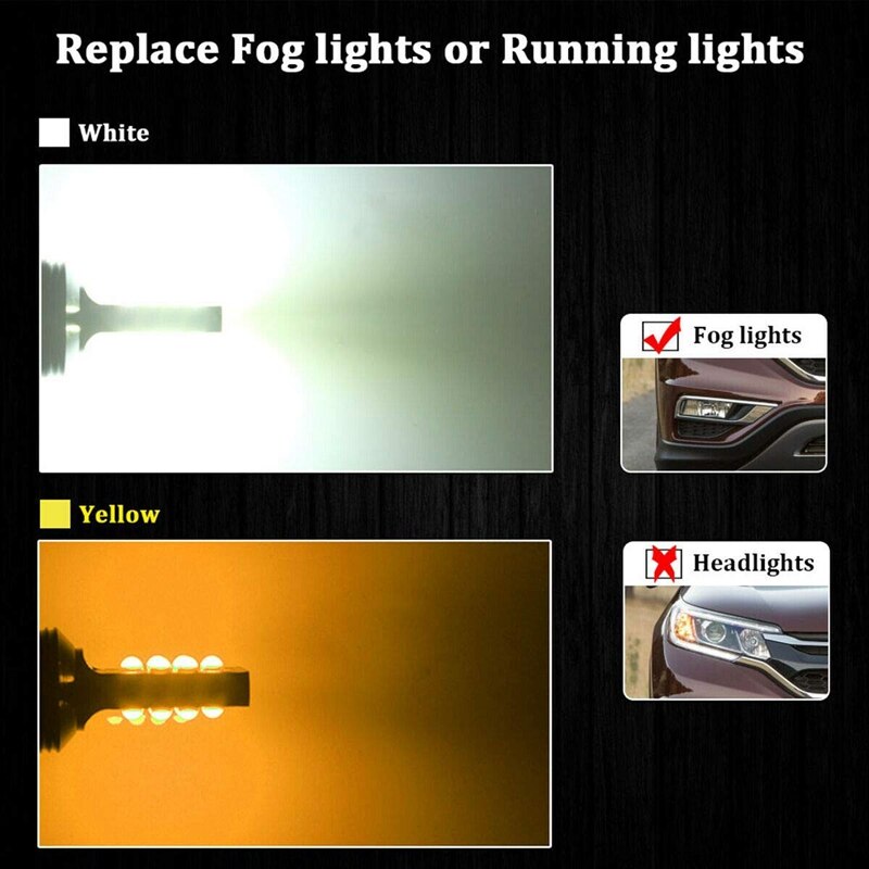 2X HB4 9006 LED Nebel Glühbirne Erweiterte 3030 SMD Tagfahrlicht DRL Lampe, Kühles Weiß 6000K