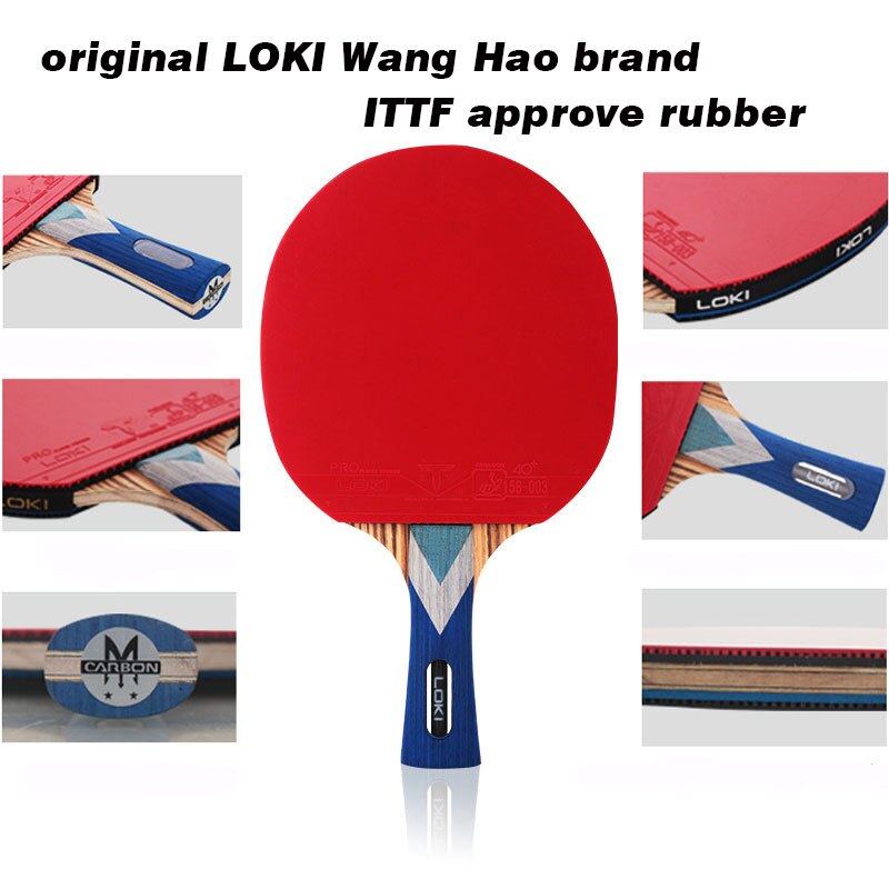 Originele Loki 6 Ster Pro Tafeltennis Racket Wrb Carbon Blade Ping Pong Bat Paddle Pingpong Tabletennis Met Ittf Rubber