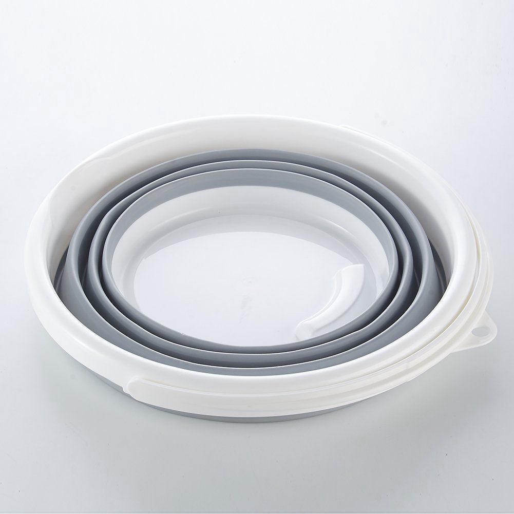 Cubo plegable de 10 l, cubos de silicona plegables, para pesca, lavado de coches, Camping al aire libre, suministros de baño, gran capacidad