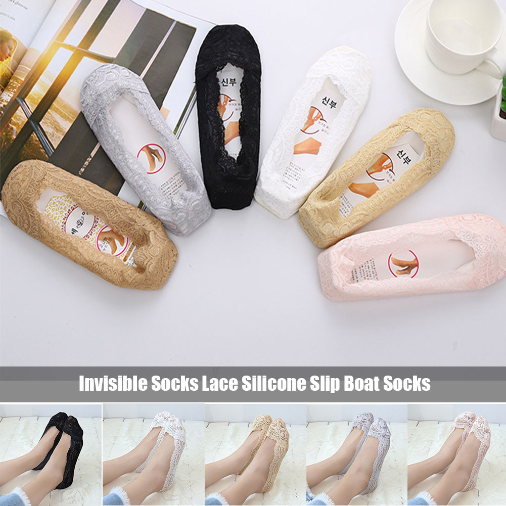 Par de calcetines transparentes de encaje, finos e invisibles, para mujer, K2