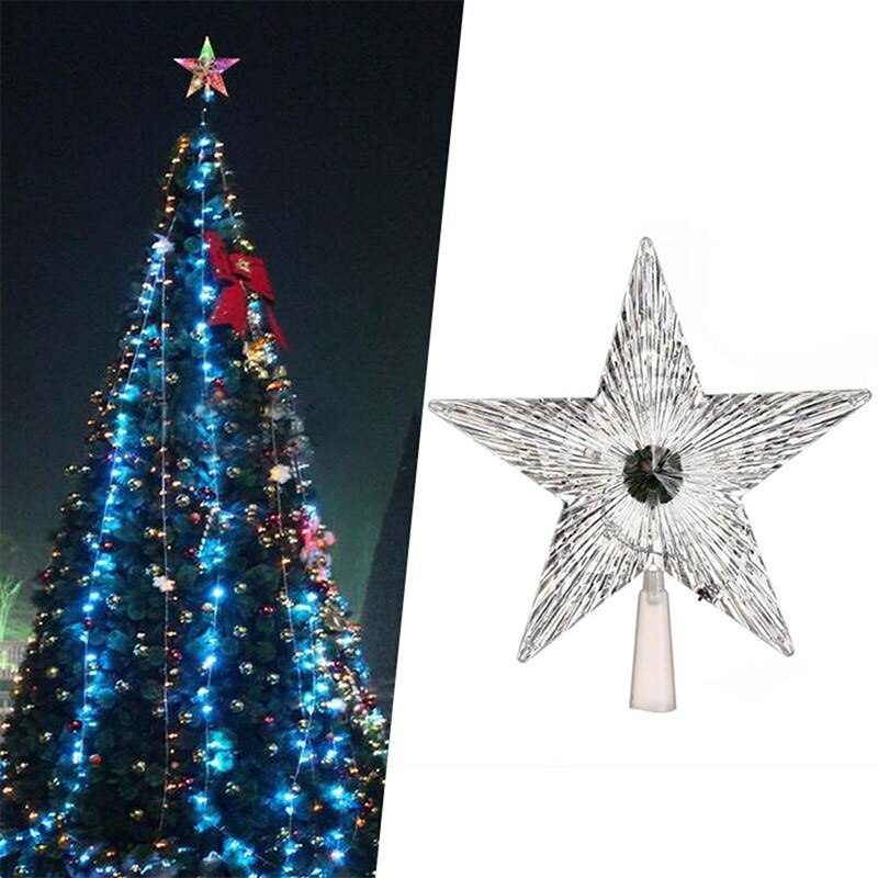 Tretopp ornamenter lysende lampe feiring hotell tretopp pentagram fasjonabel plast bryllup hjemmeinnredning tre topp stjerne