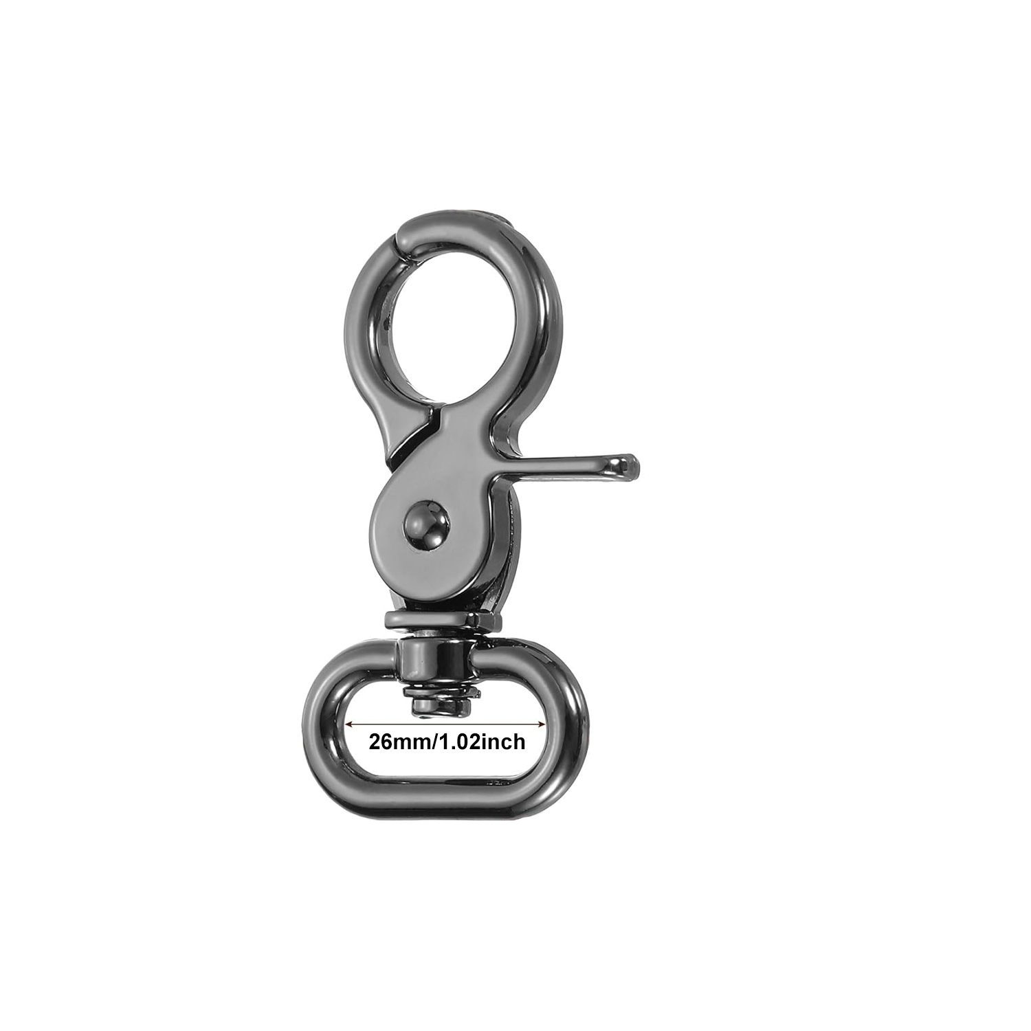 4-20 stuks 13/26mm metalen karabijnhaak sleutelhanger, draaibare haak voor tas, hondenriem, riem, portemonnee, sleutelhangers, karabijnhaak hardware: 4 # / SAAI