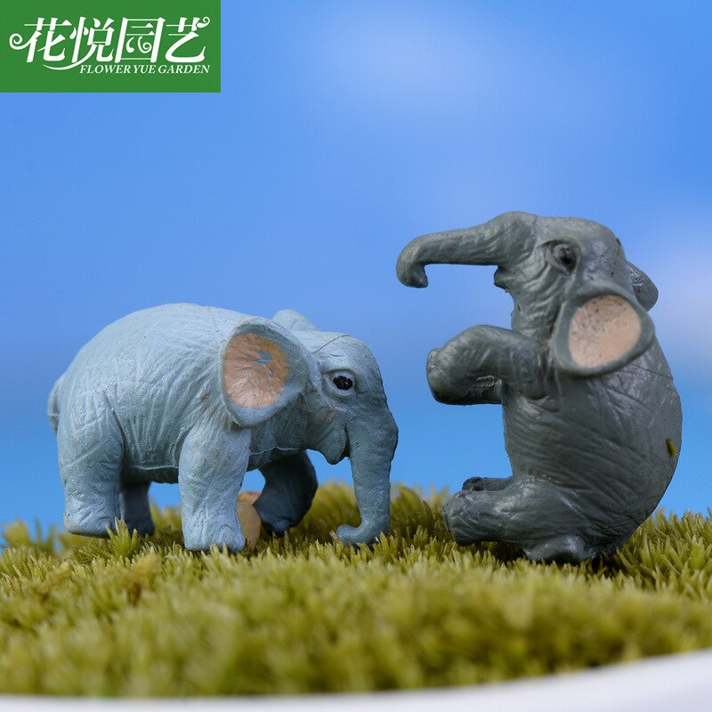 2 Pcs Leuke Kleine Olifant voor Miniatuur DIY Decoraties