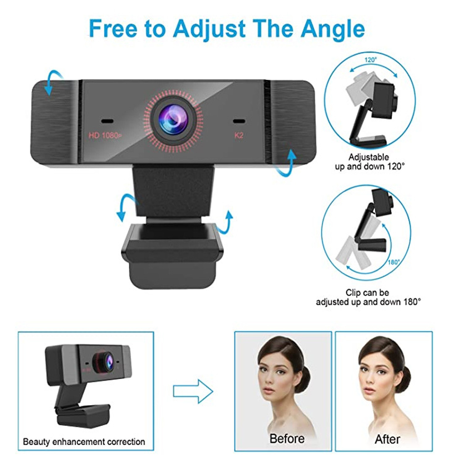 Webcam Computer Camera Met Microfoon 1080P Full Hd Web Camera Usbplug Voor Pc Computer Laptop Desktop Video Calling Mini camera