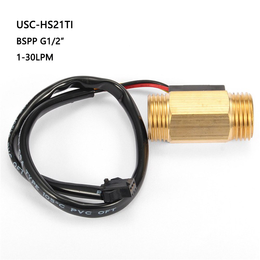 SS211M Lite Digital Flow Meter Brass Flow Sensor USC-HS21TI 1-30L/min Flow Water Sensor Powered by AAA Battery Portable Isentr