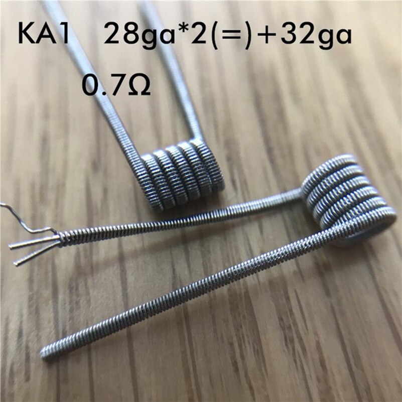 10PCS Premade Heating Coil Wire High Density Ni80 SS316L KA1 Framed Staple Juggernaut Stagger Fused RDA RBA RTA Vape Coils: M23