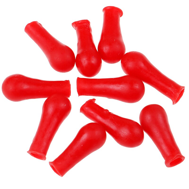 10 Uds. Gotero de goma roja bombilla cabezal de caída botella insertar pipeta suministros de laboratorio