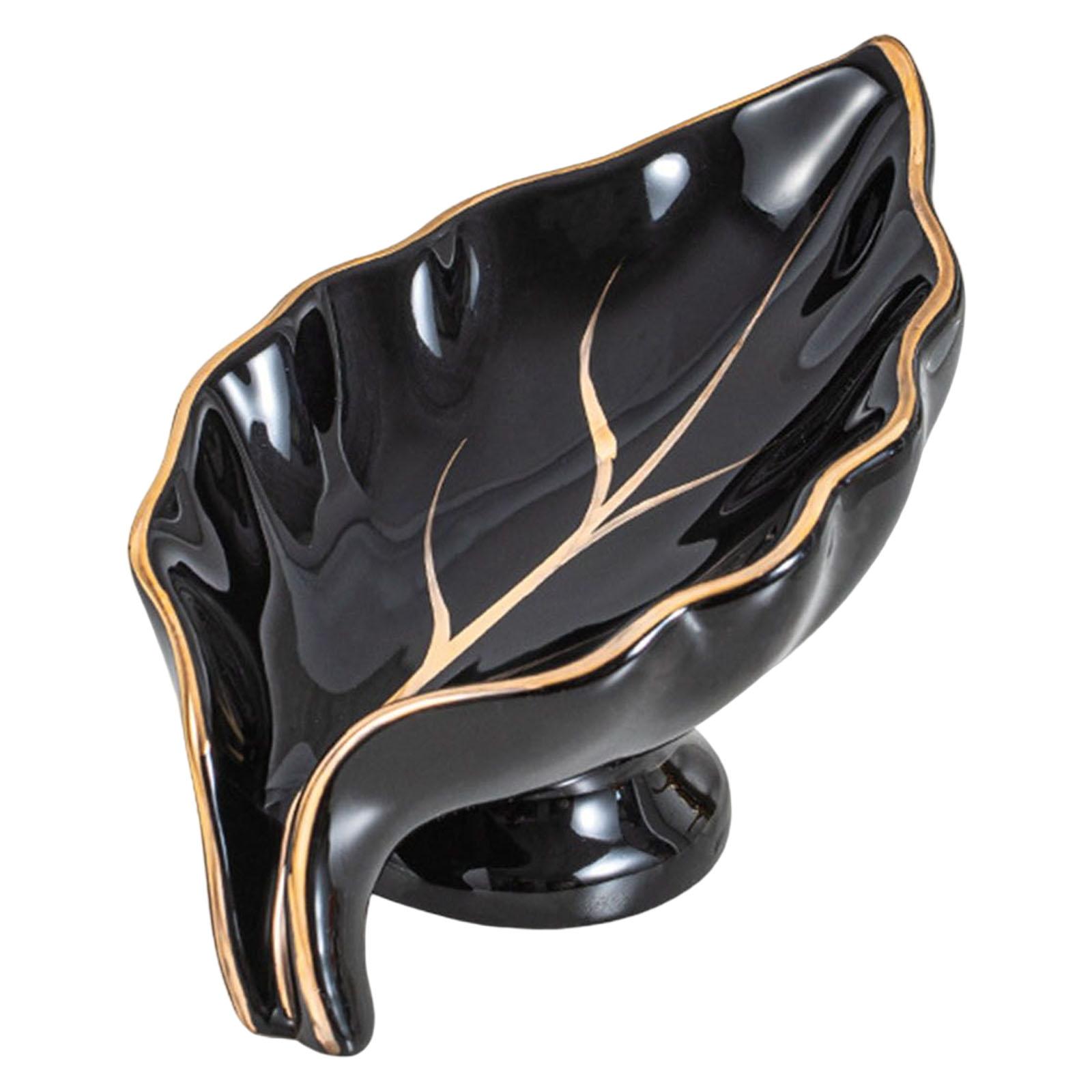 Keramische Zeepbakje Drainage Lade Rek Doos Opbergcontainer Zeephouder Voor Badkamer Toiletbad Decor: Black