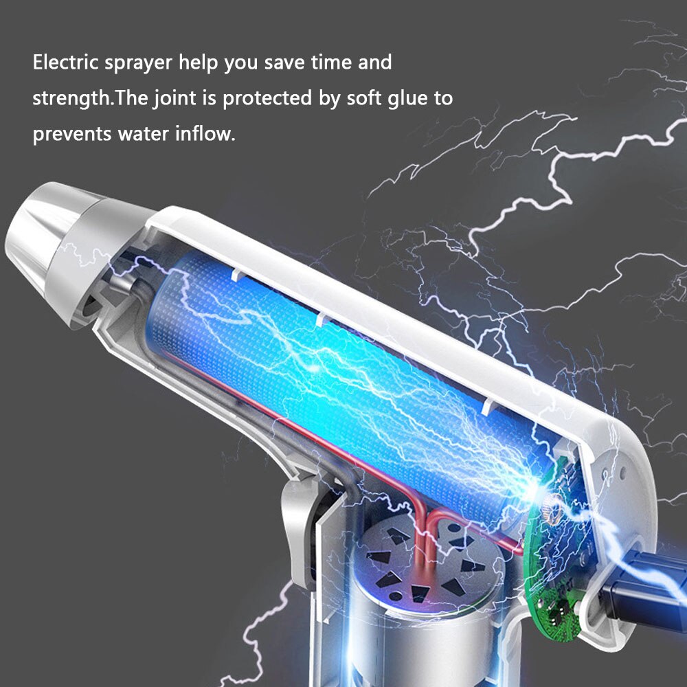 Regadera eléctrica con USB para interiores y exteriores, pulverizadores eléctricos, botella de agua, rociador de niebla, pulverizador eléctrico desinfectante, herramientas de jardín