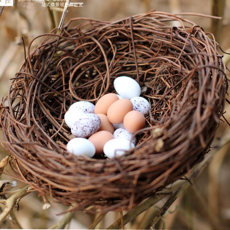 1PC Cute Handmade Vine Brown Bird Nest House Nature Craft Home Decoration