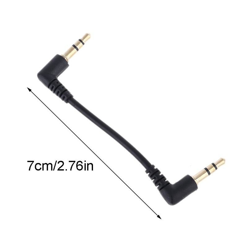 Dual cable , 90- degree right angle, 3,5mm jack plug to plug, stereo aux cable