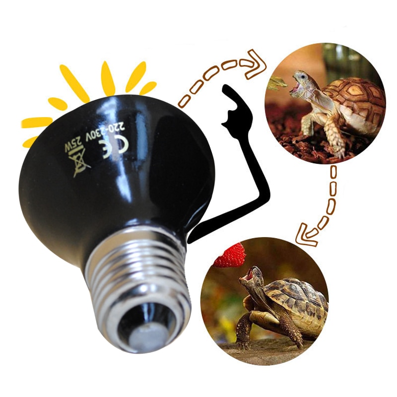 25/50/75/100W Reptile Heat Lamp Bulb Ceramic Heat Emitter No Harm No Light Infrared Heater Lamp for Chicken Aquarium Snake