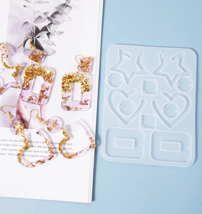 Flor seca irregular ornamentos molde de silicone para o coração brinco pingente camisola corrente decoração jóias fazendo encontrar arte