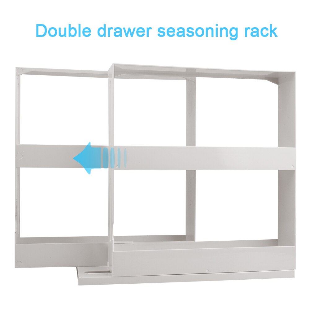 Kitchen Spice Organizer Double Layer Rotating Storage Shelf Slide Kitchen Cabinet Cupboard Shelves Kitchen Storage Rack