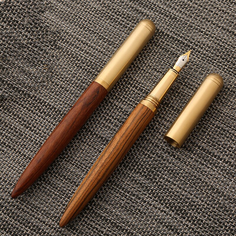 Stylo plume en bois de luxe rétro stylo à encre en bois plume 0.7mm fournitures scolaires de bureau