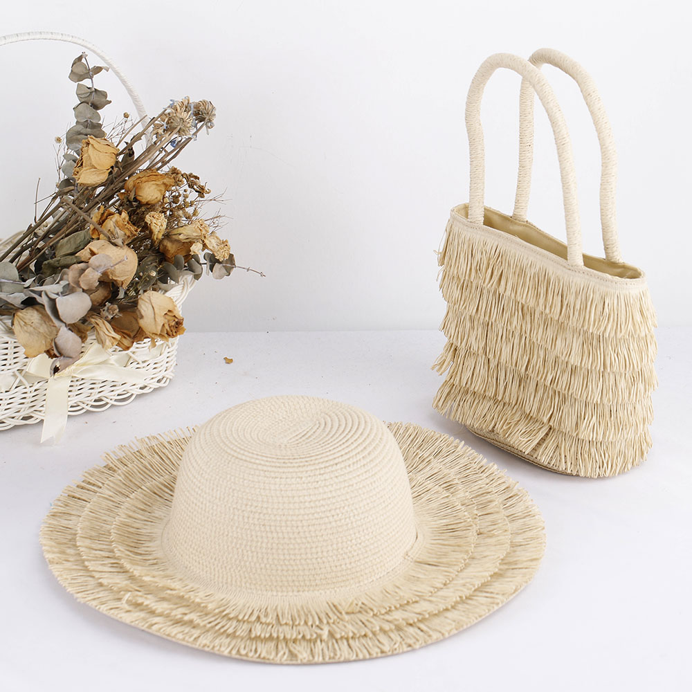 2023 Hoeden Voor Dames Brede Golfmuts Strohoed Dameshoeden Voor De Zon Dameshoed Zomerhoedje Kwastje Hoedtas Pak Zonneklep: Goud