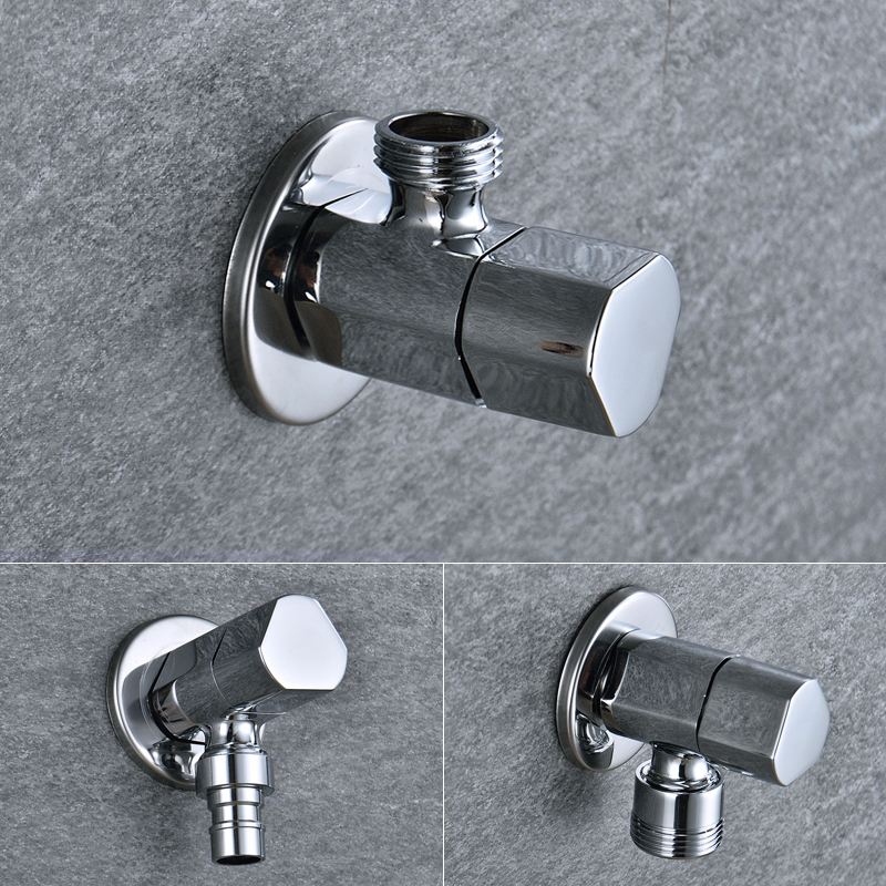 High Quailty Angle Valve Water Stop Valve For Faucet and Toile Wall Mounted G1/2 Inlet and Outlet Chrome Plated