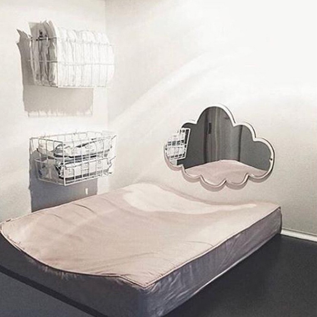 Espejo acrílico en forma de nube de 33x23cm, adornos para dormitorio, decoración para el hogar hecha a mano