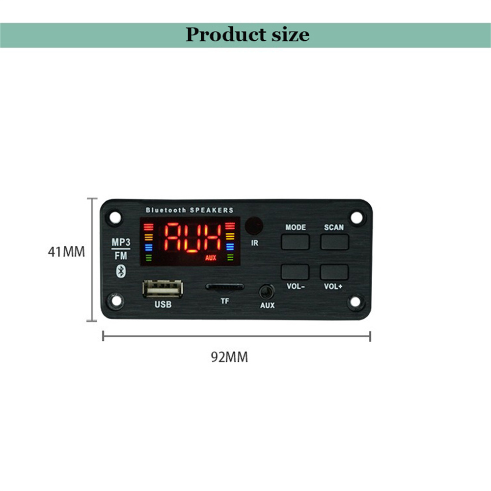 Wireless Bluetooth 5V 12V MP3 WMA Decoder Board Car Audio Decoder Module USB FM TF Radio AUX with Recording For Car Accessories