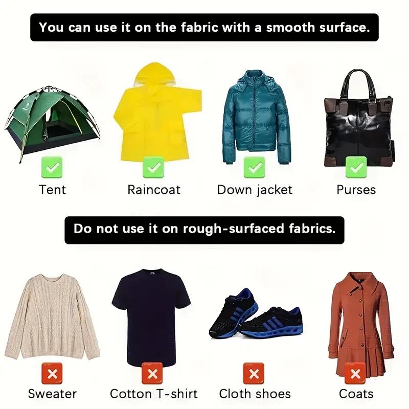 1 Set，Instant Self-Adhesive Fabric Repair Patch - Universal Black, Heavy-Duty Iron-On for Down Coats