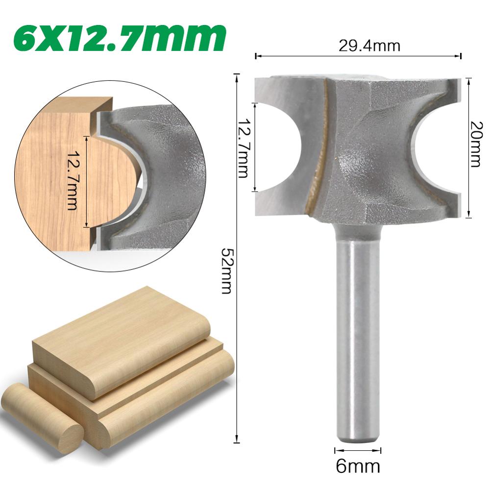 JGZUI 1PCS Half Round Side Cutter BitHalf Round Side Cutter Bit Router Bit Router Bit 6mm shank 12mm shank Woodworking bits