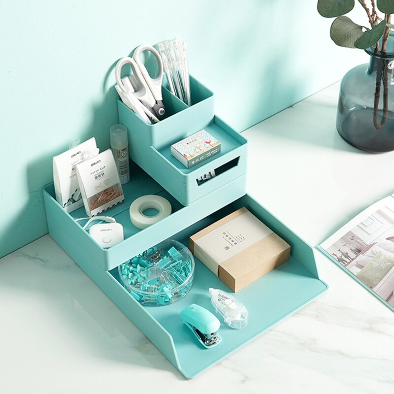 A4 Paper Organizer Document Plastic Case Office Table Desk Storage Superposition Filling File Box 53CF