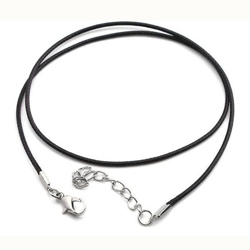 NK697 2.0mm Sluiting String Zwart PU Lederen Koorden Touw Ketting Voor Vrouwen DIY Ketting Ketting Accessoires Sieraden Bevindingen