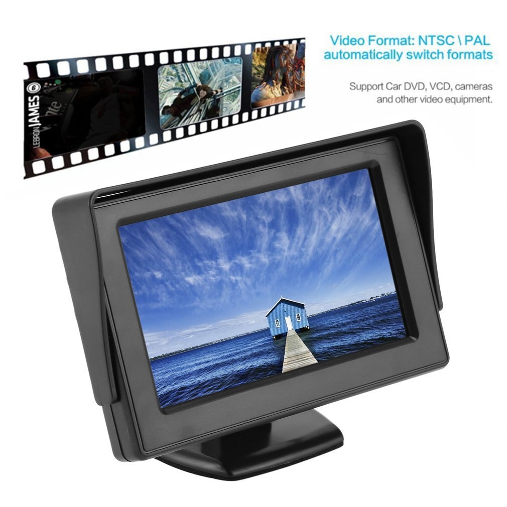 4.3 Pollici TFT LCD Monitor Auto Retrovisore Display A Colori 2-canali Ingressi Video Visivo Retromarcia per Auto VCD /DVD/GPS/Macchina Fotografica