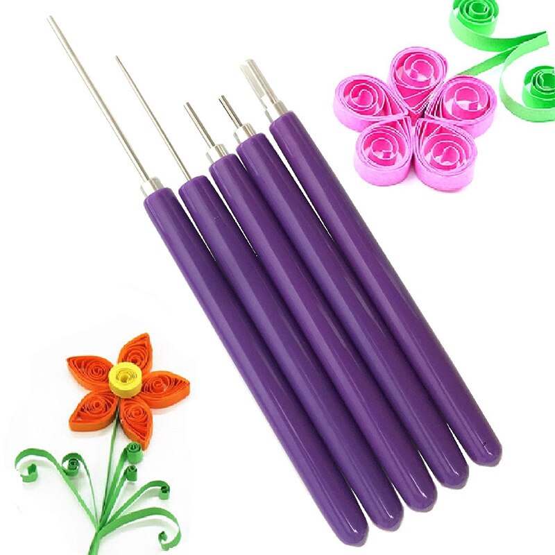 5 in 1 Quilling Tools, 5Pcs Different Size Quilling Slotted Tools Paper Quilling Kits Handmade Rolling Curling Quilling Pen for