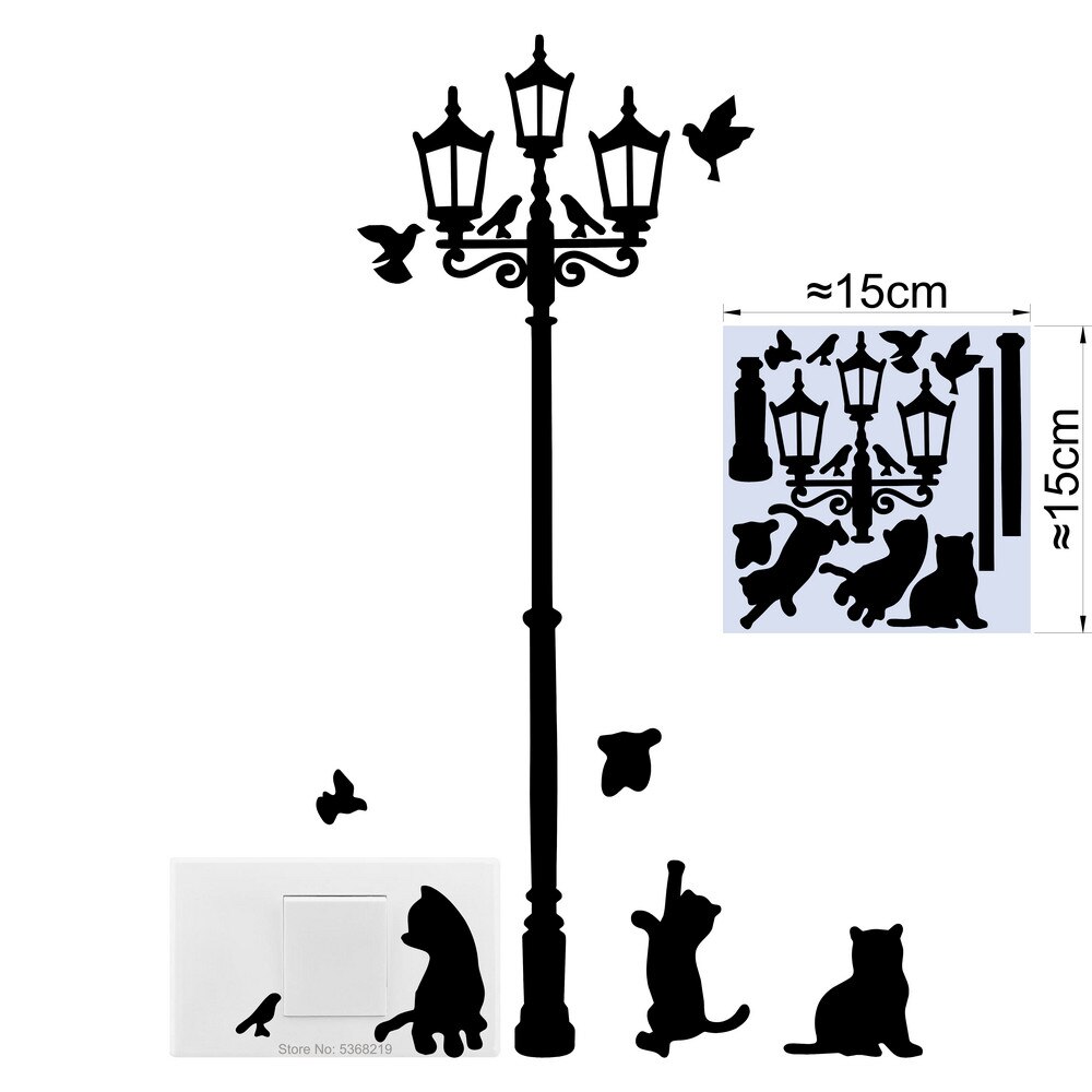 Light Switch Sticker Kids Baby Nursery Room DIY Wall Decoration Cat Fairy Moon Stars Vinyl Decal for Children Bedroom Home Decor: 027