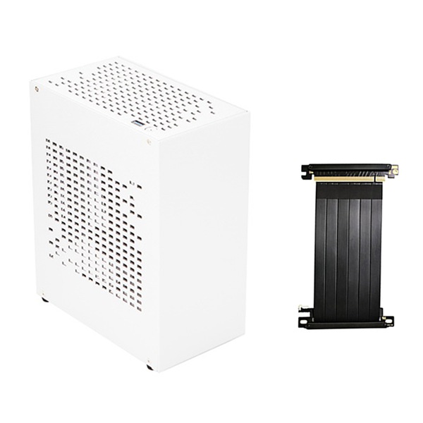 A07 Mini Itx Computer Case Chassis Htpc Host Case USB3.0 Itx Behuizing Met Grafische Kaart Verlengkabel: white