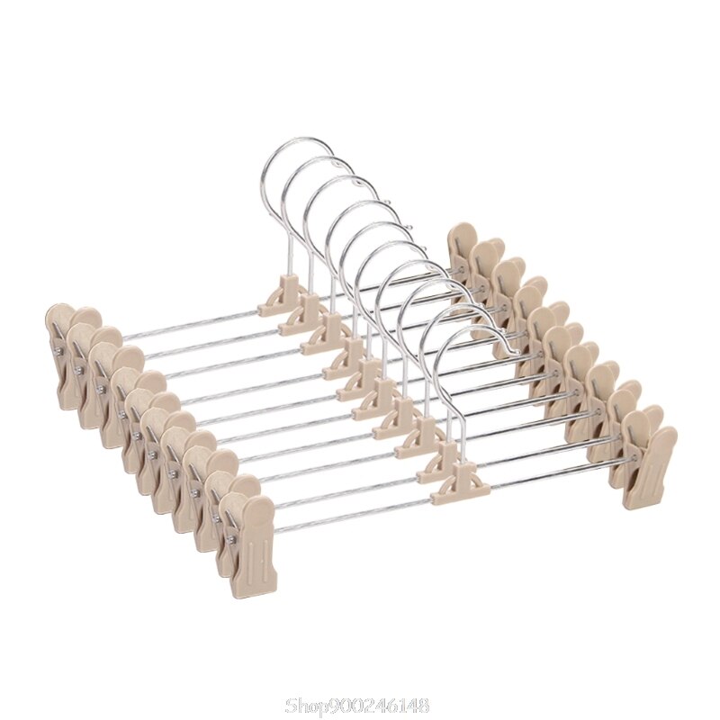 Trouser Hangers, 10 Pack Skirt Hangers with Adjustment Plastic Grip Pant Hangers for Heavy Duty Durable Space Saving N23 20: K