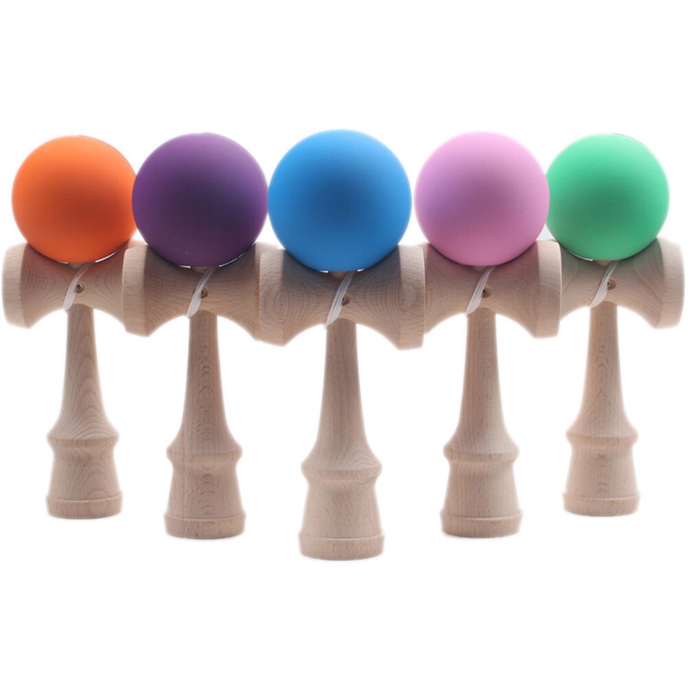 18.5 cm tradisjonelle leketøy gummi maling kendama matt ball kid kendama tre ball
