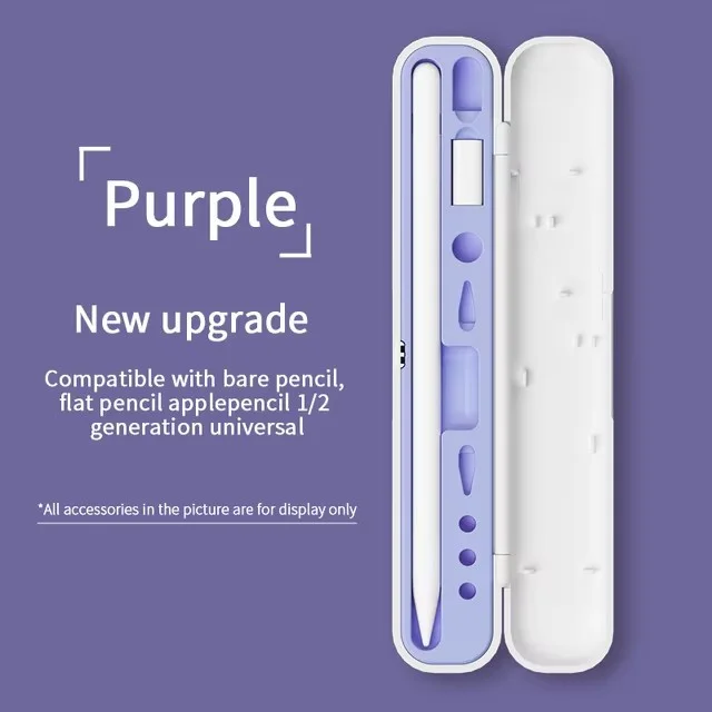 Caja para Apple Pencil Pro 2 1, funda protectora para Apple Pencil Generation 2nd 1st Gen, accesorios para iPad: Morado