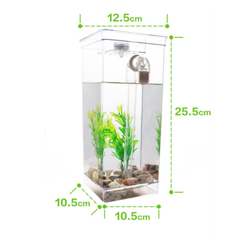 Neue Kreative Selbst Reinigung Aquarium Fisch Schalen Mit LED Licht Ökologische Betta Fisch Panzer Inkubator Schüssel Art