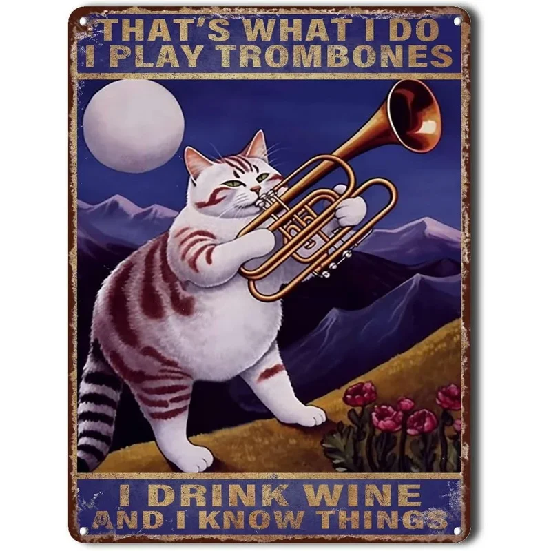 retro Katze Kaffee Metallschild Jahrgang Küchenschilder Wanddekoration Weil Mord ist falsch Lustige Schilder Bar Dekorationen Kunst Poster