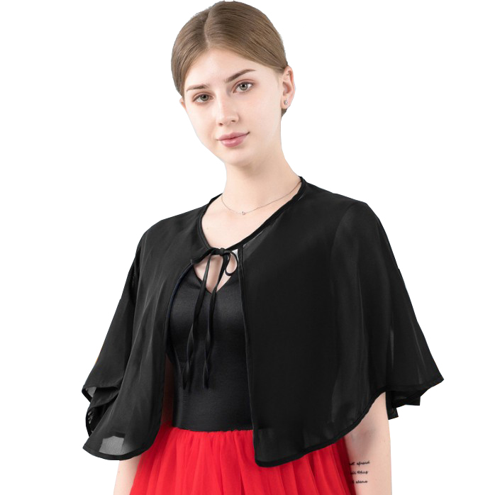 Women black Bridal Wrap Shawls Summer Chiffon Cape... – Vicedeal