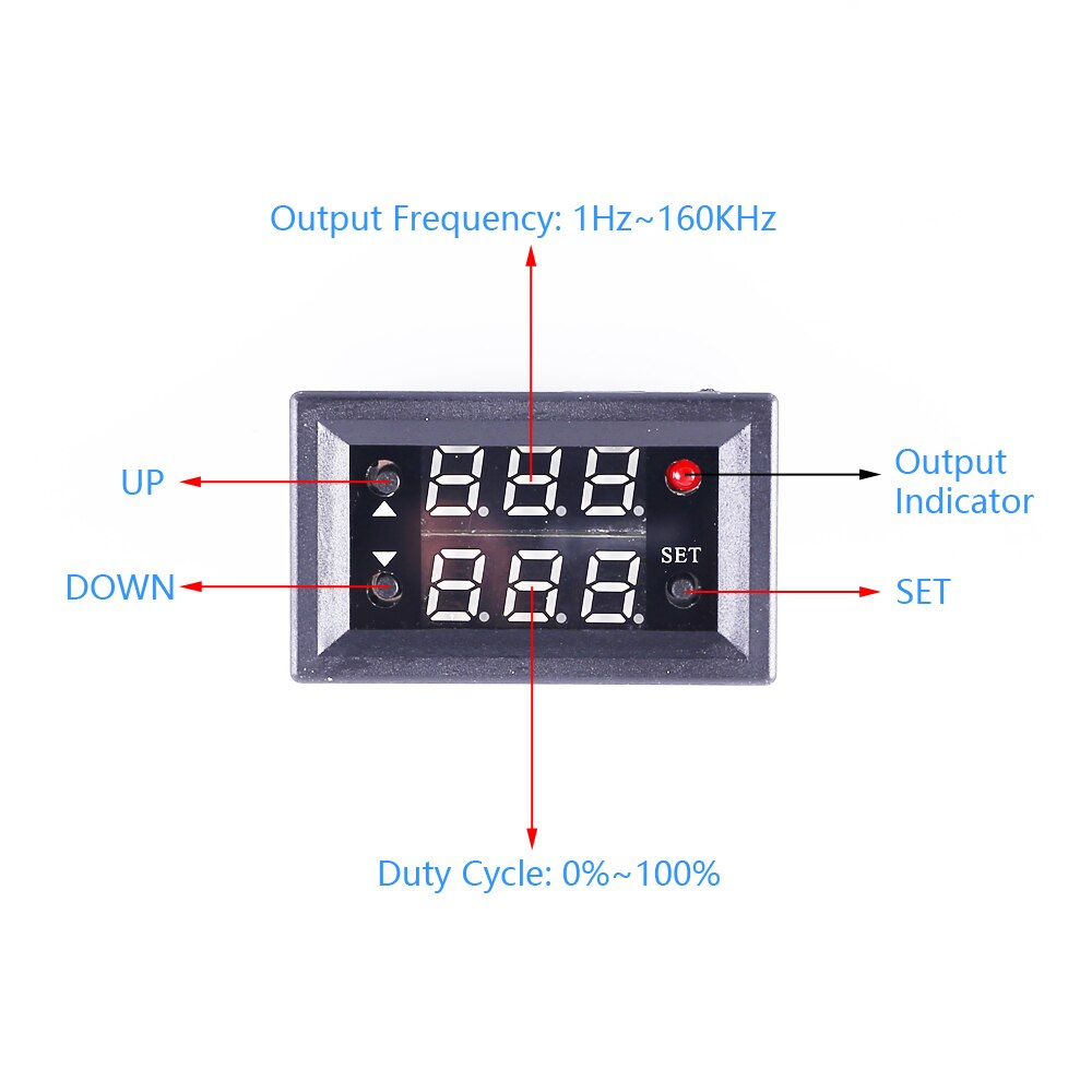 Signalgenerator 15a drivermodul 1hz-160 khz pwm pulsfrekvens arbejdscyklus justerbar modul led display
