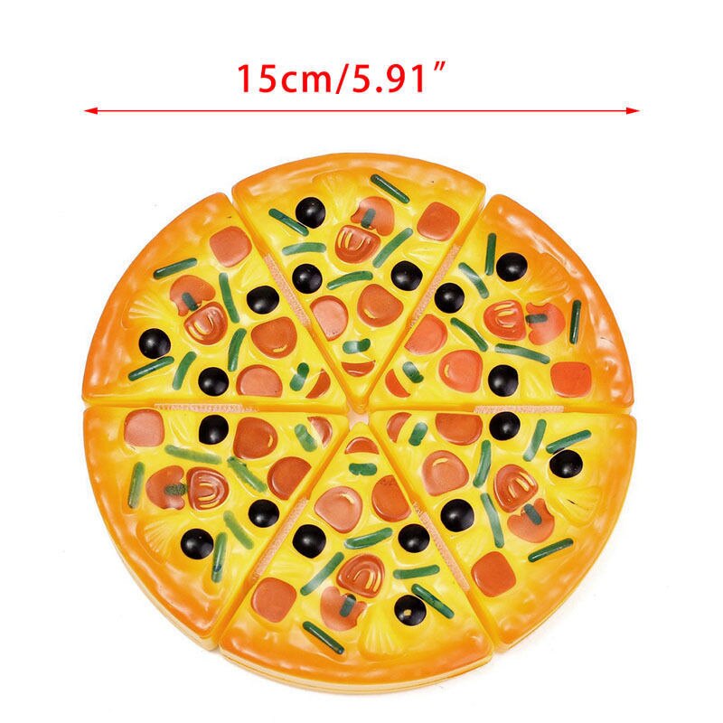 Newest 6PCS Childrens Kids Pizza Slices Toppings Pretend Dinner Kitchen Play Food Toys Kids